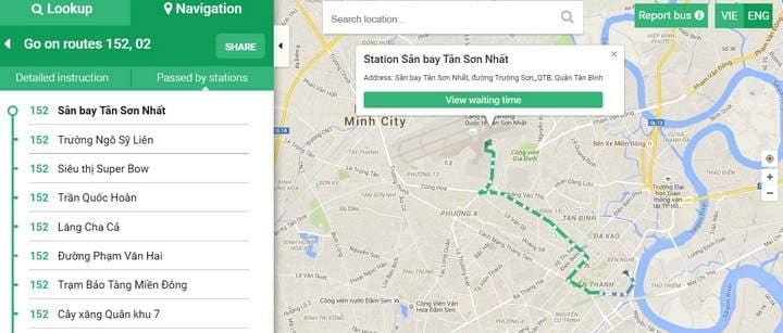 Карта на хо chi minh автобус 152 пат