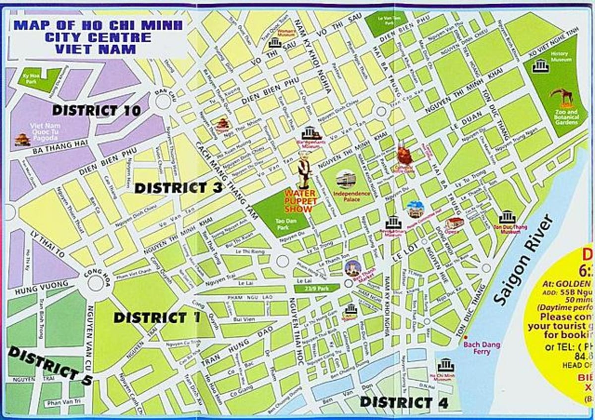 Карта на хо chi minh центарот на градот