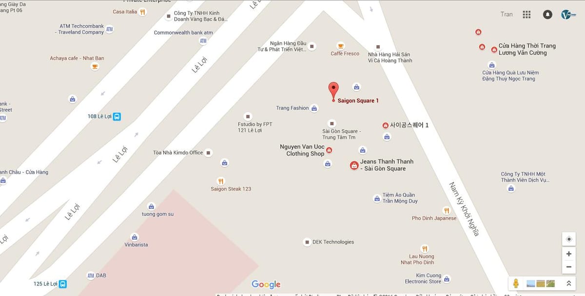 Карта на saigon плоштад