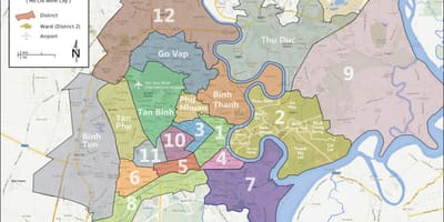 Област на мапата на хо chi minh