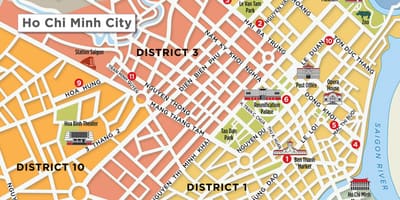 Карта на округот 1 saigon